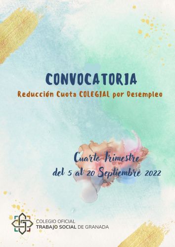 ABIERTO EL PLAZO PARA SOLICITAR LA REDUCCIÓN CUOTA COLEGIAL POR DESEMPLEO