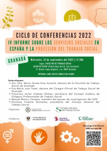 Presentación del IV Informe sobre los Servicios Sociales en España y la profesión del Trabajo Social en Granada. Miércoles 14 de septiembre 2022