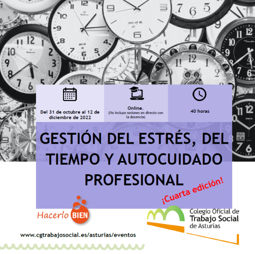 FORMACIÓN | Gestión del estrés, del tiempo y autocuidado profesional -4ª ed.-
