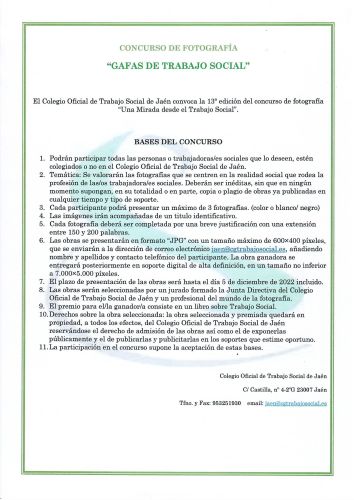 Concurso De Fotografía "Gafas De Trabajo Social"