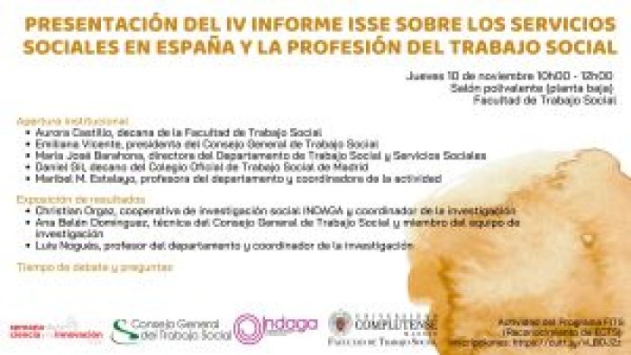 Presentación del IV ISSE en la Semana de la Ciencia y la Innovación de la UCM