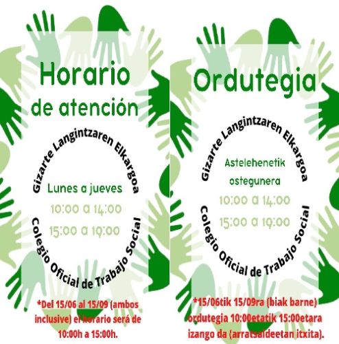BGLEOaren ordutegi berria/ Nuevo horario del COTSB