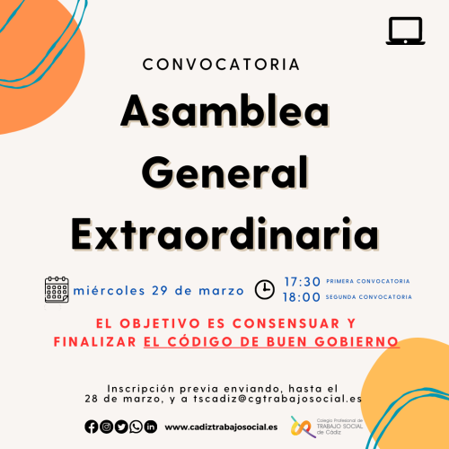 Convocatoria de Asamblea General Extraordinaria para el 29.03.23