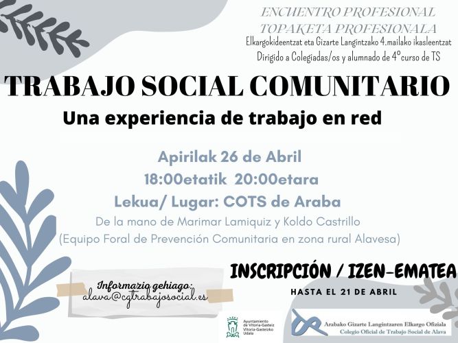 Encuento Profesional; TRABAJO SOCIAL COMUNITARIO. Una experiencia de trabajo en red