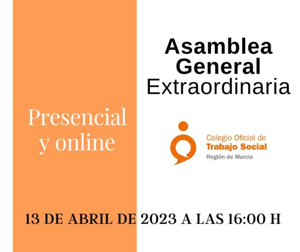 Convocatoria Asamblea General Extraordinaria de colegiadas/os 13 de abril de 2023
