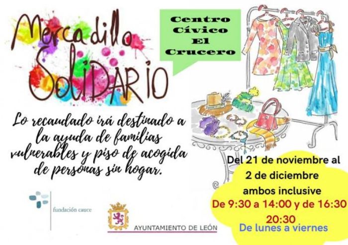FUNDACION CAUCE - ORGANIZA MERCADILLO SOLIDARIO del 21 de noviembre al 2 de diciembre de 2022