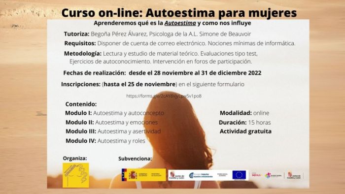 Curso de "Autoestima para mujeres" organizado por A. L. Simone de Beauvoir