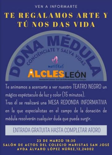 ACTIVIDAD DE SENSIBILIZACION. TEATRO NEGRO Y MESA REDONDA INFORMATIVA DONACIÓN DE MÉDULA - 23 DE MARZO 2022
