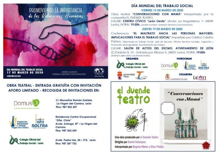 CANCELADOS TODOS LOS ACTOS DE CONMEMORACIÓN DEL DIA MUNDIAL DEL TRABAJO SOCIAL 2020.