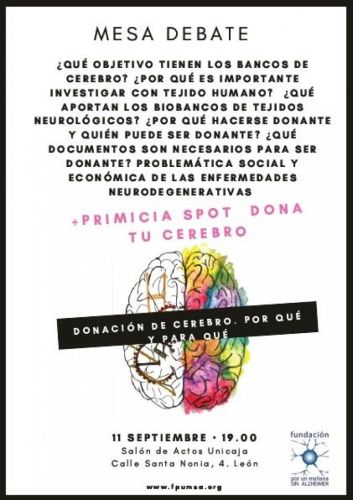 MESA DEBATE SOBRE LA DONACIÓN DE CEREBRO ¿POR QUÉ Y PARA QUÉ?