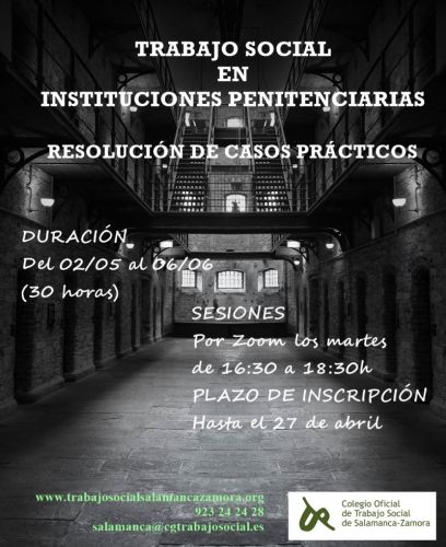 NUEVA FORMACIÓN: “Trabajo Social en Instituciones Penitenciarias. Resolución de casos prácticos”