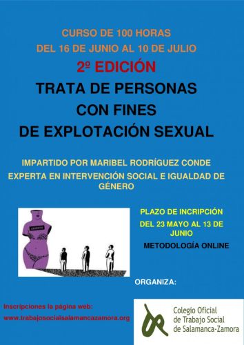 Abierto el plazo de inscripción en el “Curso de Trata de personas con fines de explotación sexual” (2ª edición).