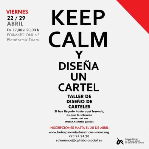 KEEP CALM y diseña un cartel: Taller de diseño de carteles.