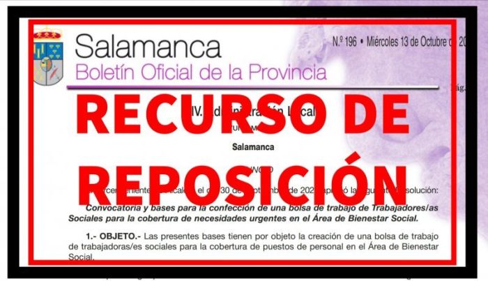 El Ayuntamiento de Salamanca desestima el recurso de reposición interpuesto por el COTSSAZA.