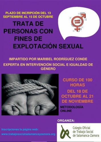 Inscríbete en el curso ‘Trata de personas con fines de explotación sexual’.