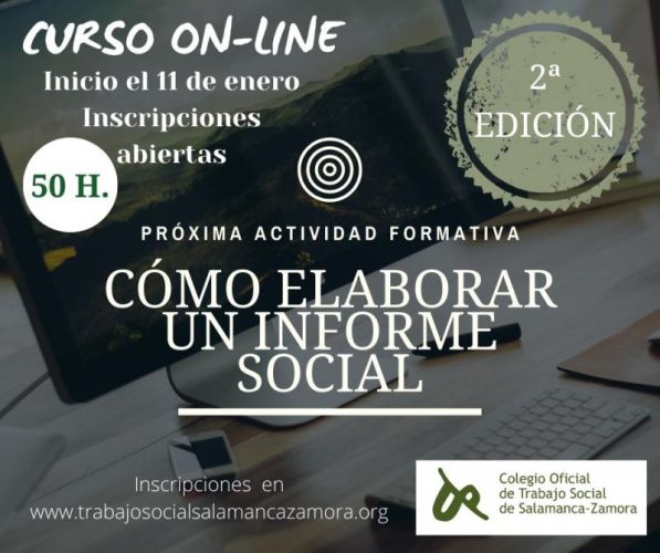 FORMACIÓN. Curso On Line 'Cómo elaborar un Informe Social'.