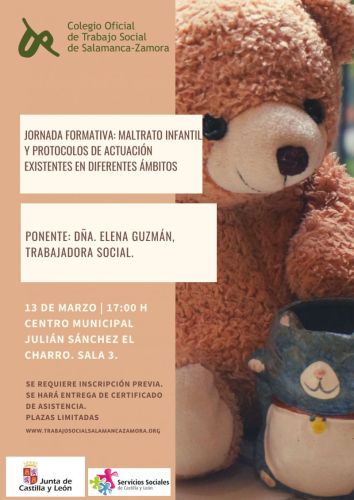 JORNADA FORMATIVA. Maltrato infantil y protocolos de actuación existentes en diferentes ámbitos.