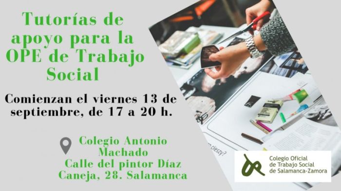 FORMACIÓN. 'Tutorías de apoyo a las oposiciones de Trabajo Social'.