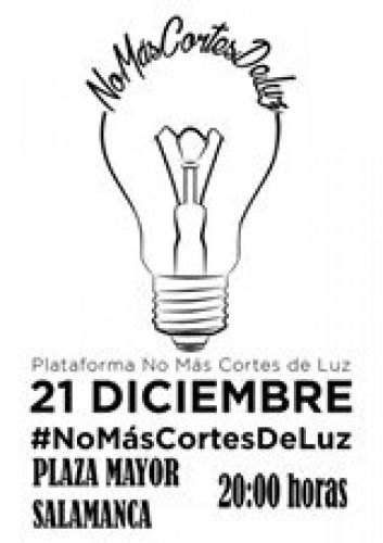 SALAMANCA. Plaza Mayor -- 20.00 h -- Concentración dentro de las Movilizaciones para el #Apagón21D