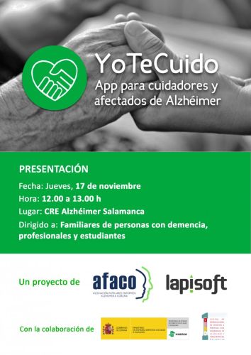 SALAMANCA. Presentación de la aplicación para móviles YoTeCuido, que se desarrollará en el CRE Alzhéimer.