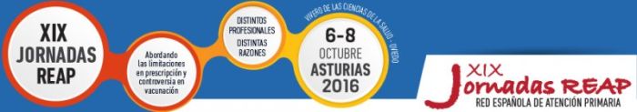 XIX Jornadas REAP (Red Española de Atención Primaria) que tendrá lugar en el Vivero de las Ciencias de la Salud - Oviedo del 6 al 8 de octubre de 2016.