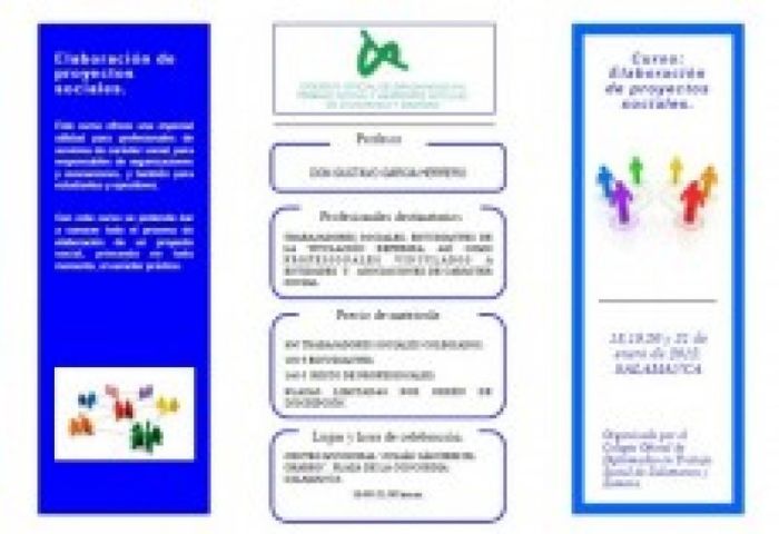 ABIERTO PLAZO DE INSCRIPCIÓN CURSO: ELABORACIÓN DE PROYECTOS SOCIALES.