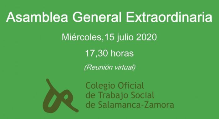 NUESTRO COLEGIO. 15 julio, Asamblea General Extraordinaria.