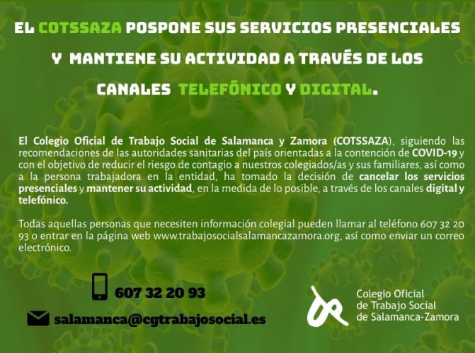 IMPORTANTE. Suspendemos la atención presencial en nuestra sede.