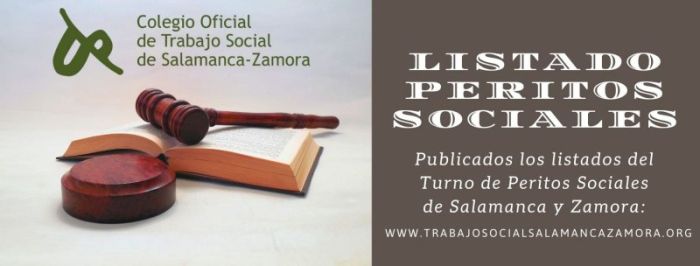 NUESTRO COLEGIO. Publicación de Listados de Peritaje Social de Zamora y Salamanca.