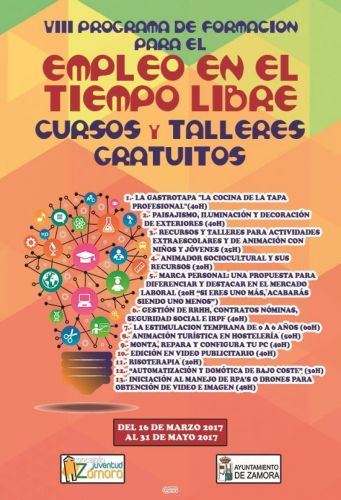 ZAMORA. La Concejalía de Juventud organiza nuevos cursos y talleres para los meses de marzo, abril y mayo.