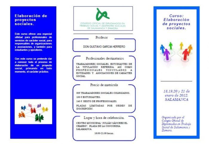 ABIERTO PLAZO DE INSCRIPCIÓN CURSO: ELABORACIÓN DE PROYECTOS SOCIALES.