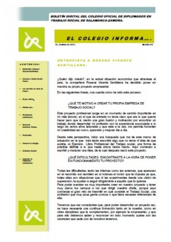 NUEVO BOLETÍN DIGITAL DEL COLEGIO: EL COLEGIO INFORMA
