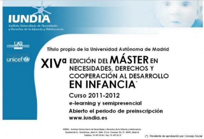 Máster en Necesidades, Derechos y Cooperación al Desarrollo de la Infancia.