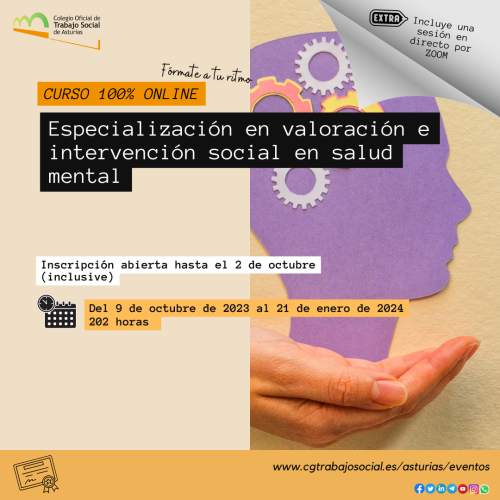 FORMACIÓN | Especialización en valoración e intervención social en salud mental