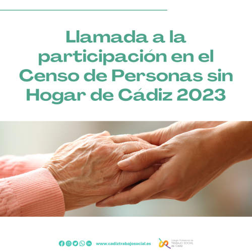 Llamada a la participación en el Censo de Personas sin Hogar de Cádiz 2023