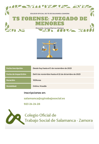 CURSO ONLINE: " INTRODUCCIÓN AL TRABAJO SOCIAL FORENSE"
