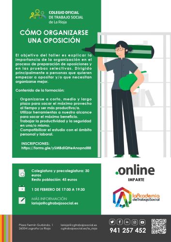 TALLER COMO ORGANIZARSE UNA OPOSICION (PREPARACION OPOSICIONES)
