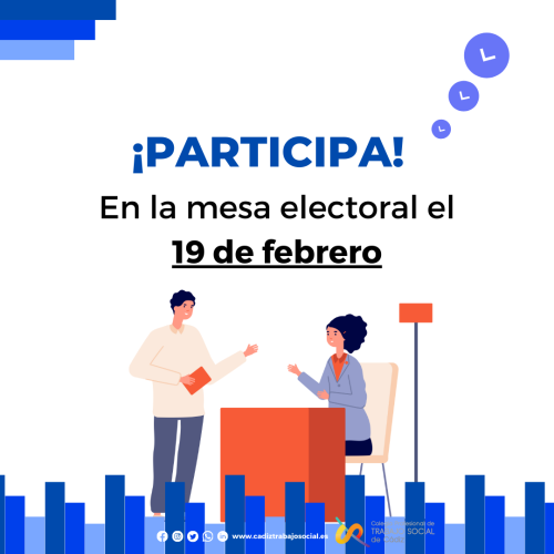 Elecciones a Junta de gobierno 2024. Se hace llamamiento para participar de la mesa electoral el 19 de febrero y recordamos que continúa el plazo para votar por correo.