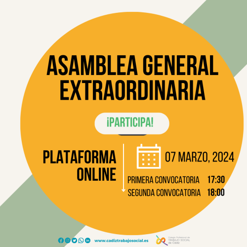 Convocatoria de Asamblea General Extraordinaria para el 7.03.24