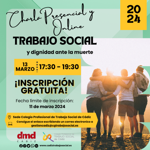 Charla sobre Trabajo Social y dignidad ante la muerte el próximo 13 de marzo
