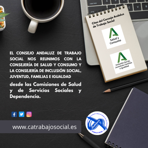 El Consejo Andaluz de Trabajo Social se reúne con la Consejería de Salud y la Consejería de Inclusión Social