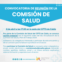 Convocatoria de reunión de la Comisión de Salud