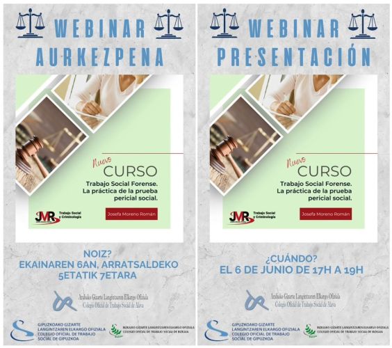 Webinar de presentación del curso "Trabajo Social Forense. La práctica de la prueba pericial social"