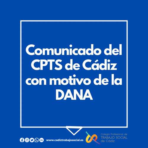 Comunicado del CPTS de Cádiz con motivo de la DANA