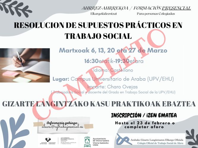 RESOLUCIÓN DE SUPUESTOS PRÁCTICOS EN TRABAJO SOCIAL