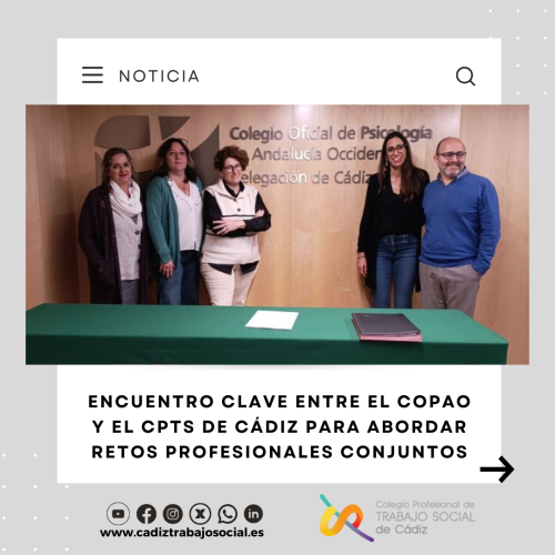 Encuentro clave entre el COPAO y el CPTS de Cádiz para abordar retos profesionales conjuntos