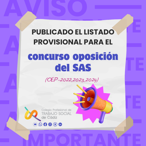 Publicado el listado provisional para el concurso oposición del SAS
