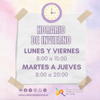 Nuevo horario de atención en el Colegio Profesional de Trabajo Social de Cádiz