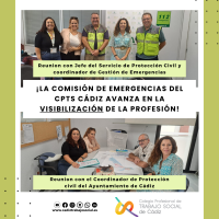 ¡La comisión de emergencias del CPTS Cádiz avanza en la visibilización de la profesión!