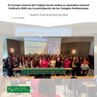 El Colegio de Trabajo Social de Cádiz participó en la Asamblea General Ordinaria 2025 del Consejo General de Trabajo Social junto al resto de Colegios Profesionales